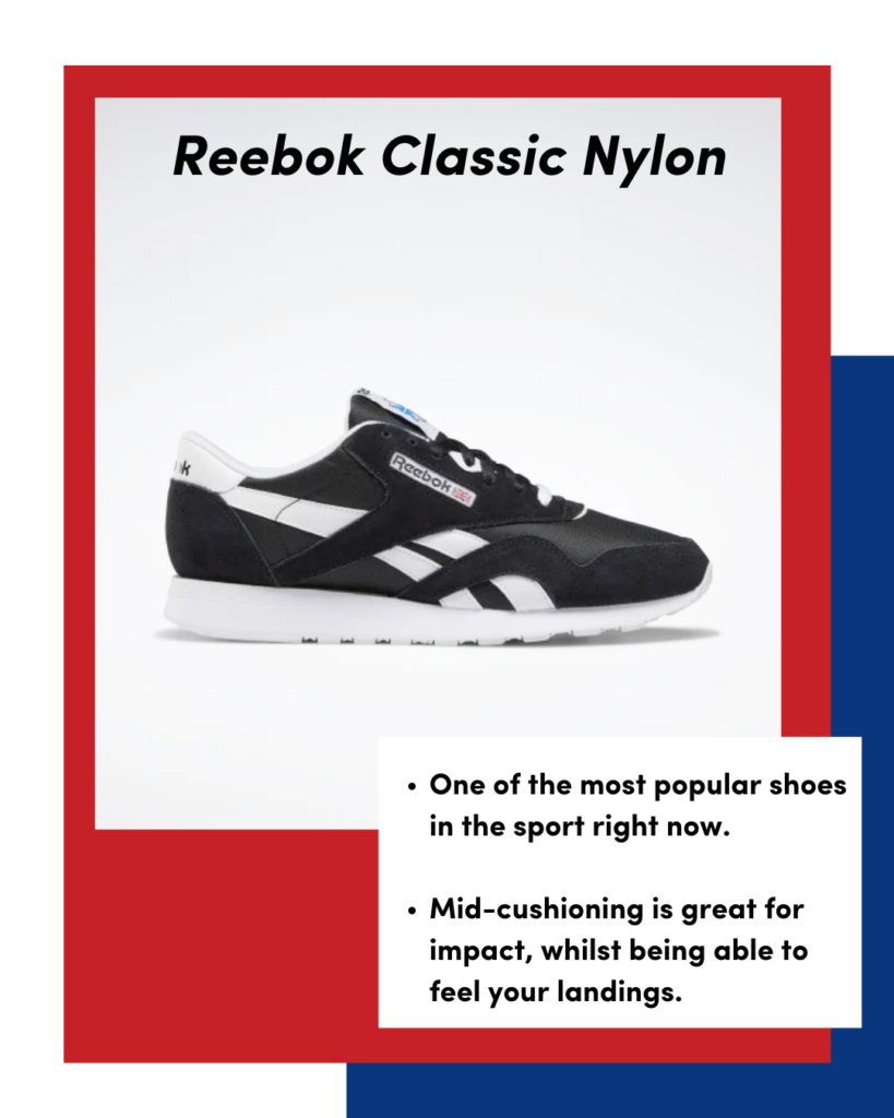 Reebok classic nylon shoe for parkour
