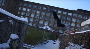 Parkour Jump In The Snow